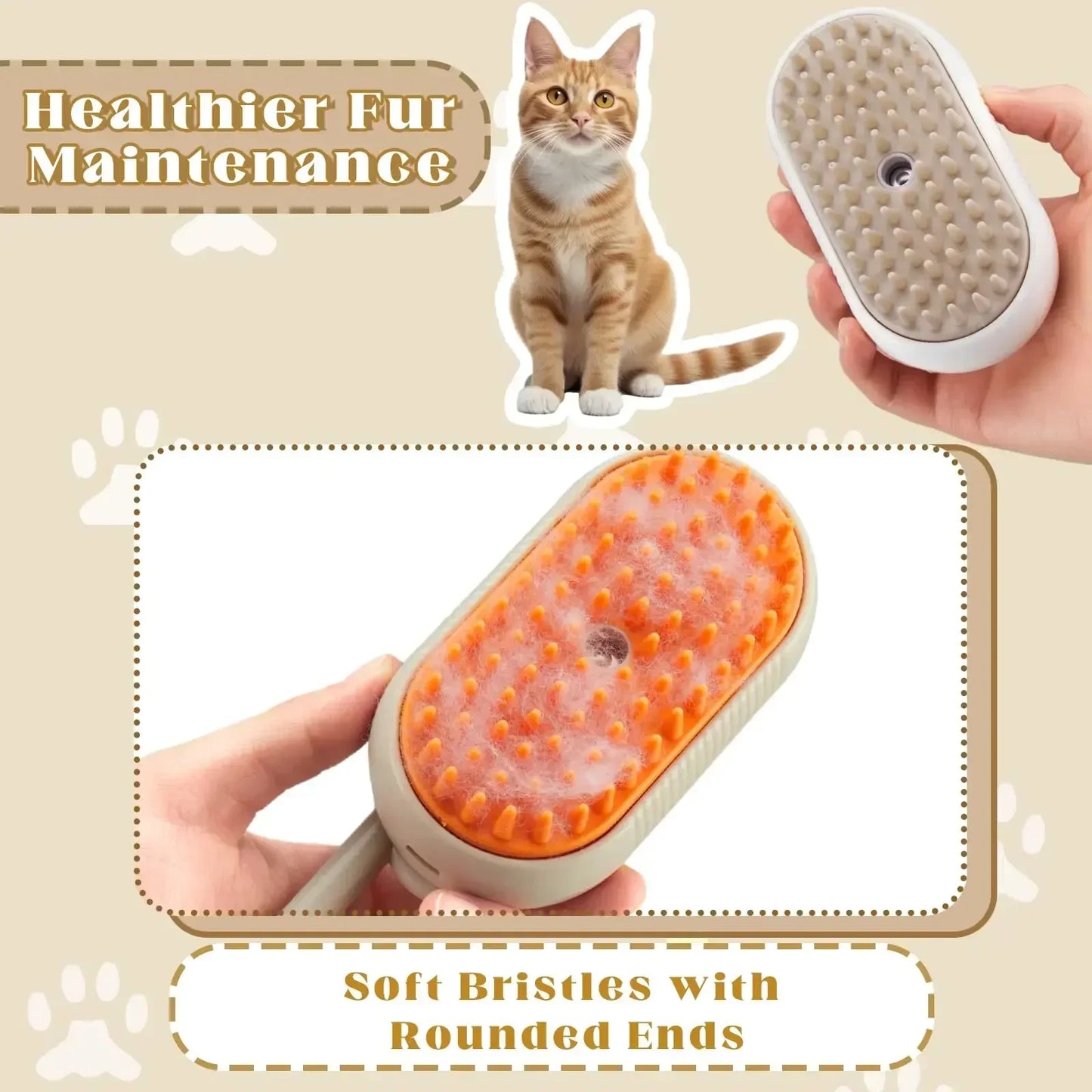 Pet Hair Remover Kit Multifunction Dog Steamy Brush Massager