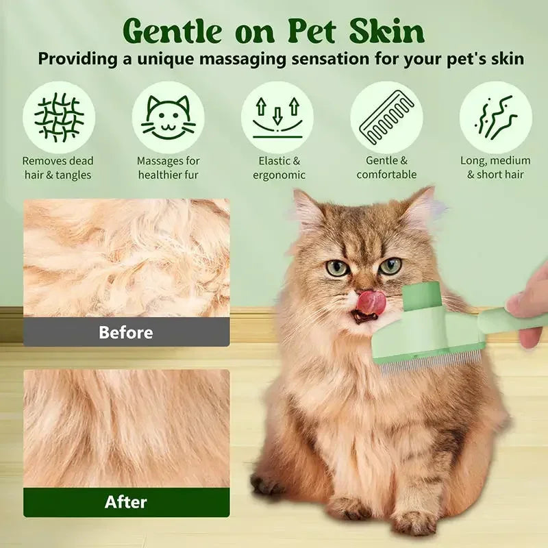 Pet Hair Remover Kit Multifunction Dog Steamy Brush Massager