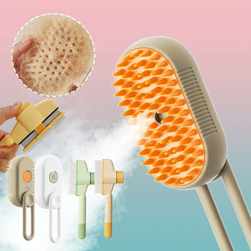 Pet Hair Remover Kit Multifunction Dog Steamy Brush Massager