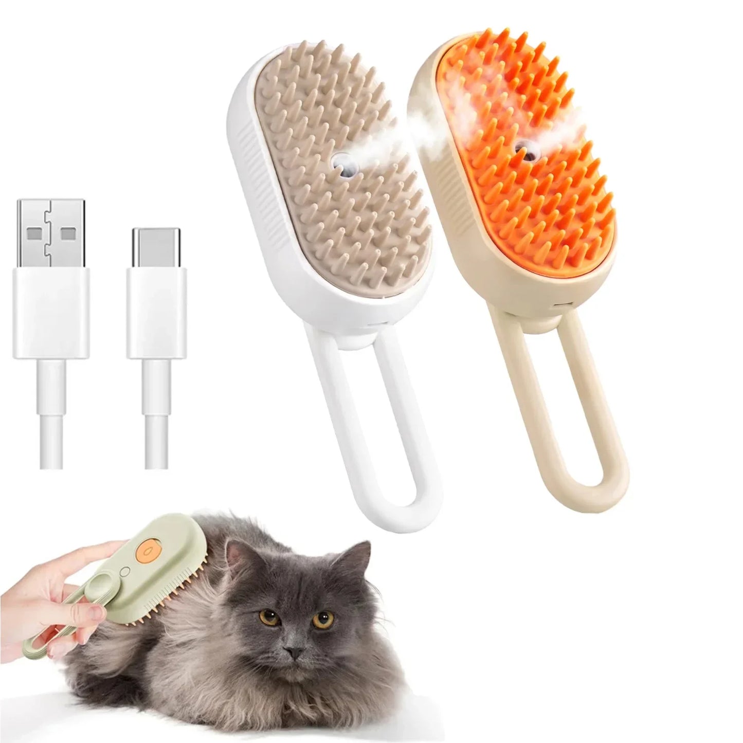 Pet Hair Remover Kit Multifunction Dog Steamy Brush Massager