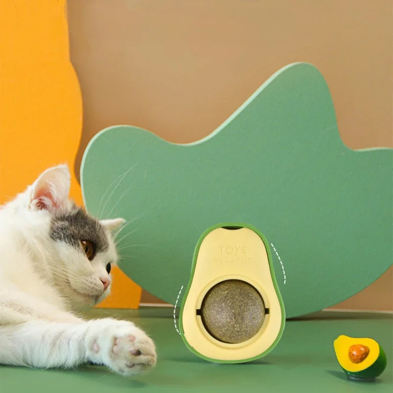 Natural Catnip Healthy Rotatable Wall Stick-on Ball Cats Teeth