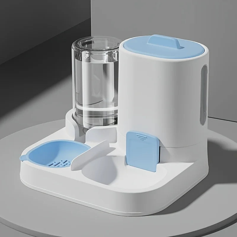 Automatic Gravity-Fed Cat Water Dispenser & Feeder - Spill-Proof
