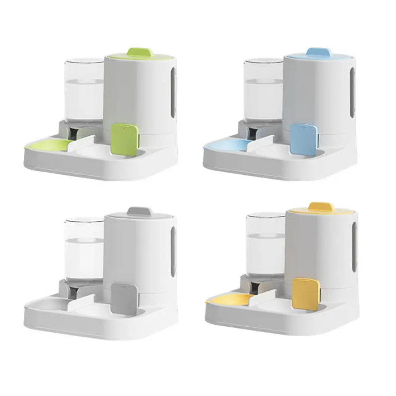 Automatic Gravity-Fed Cat Water Dispenser & Feeder - Spill-Proof