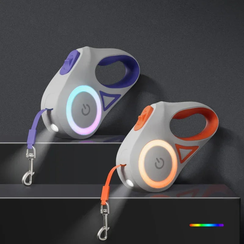 LED Luminous Dog Leash Automatic Retractable Leash for Medium