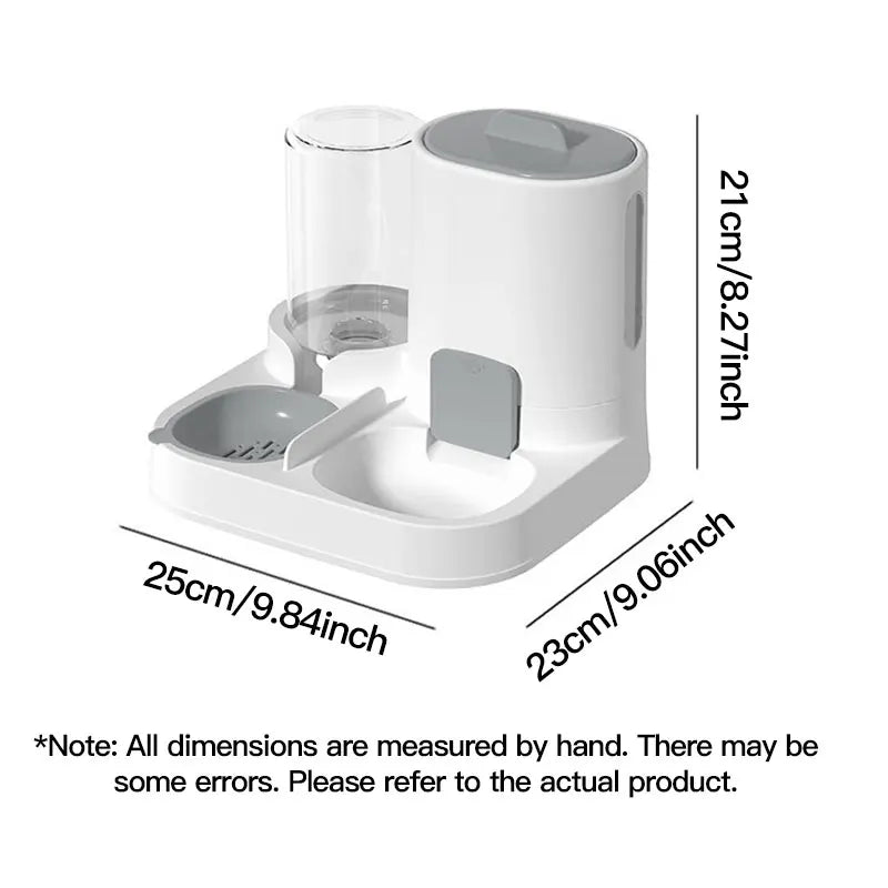 Automatic Gravity-Fed Cat Water Dispenser & Feeder - Spill-Proof