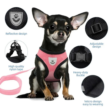 Cat Harness Vest Walking Lead Leash For Puppy Dogs