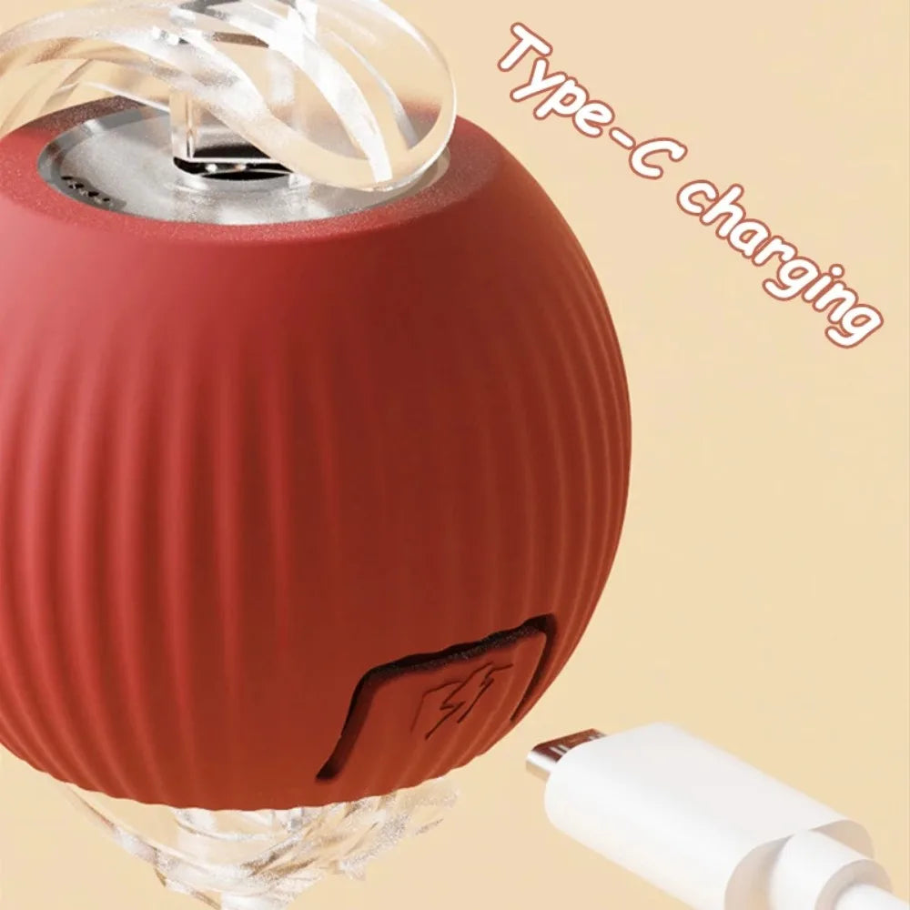 New Cat Interactive Ball Toy Automatic Rolling Ball Faux Tail