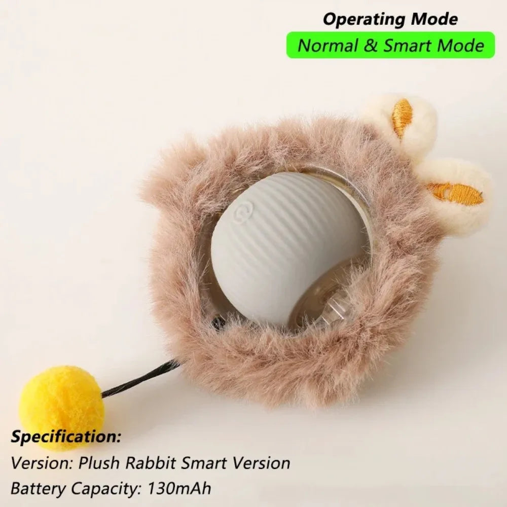 New Cat Interactive Ball Toy Automatic Rolling Ball Faux Tail