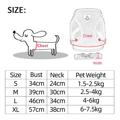 Cat Harness Vest Walking Lead Leash For Puppy Dogs