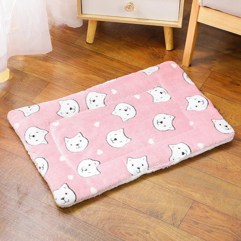 Flannel Pet Mat Dog Bed Cat Bed Thicken Sleeping Mat Dog Blanket
