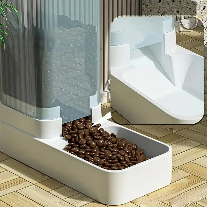 Automatic Dog Feeder/Water Dispenser, Plastic Gravity Dog Food