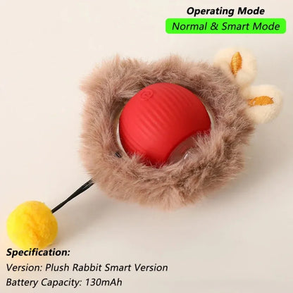 New Cat Interactive Ball Toy Automatic Rolling Ball Faux Tail