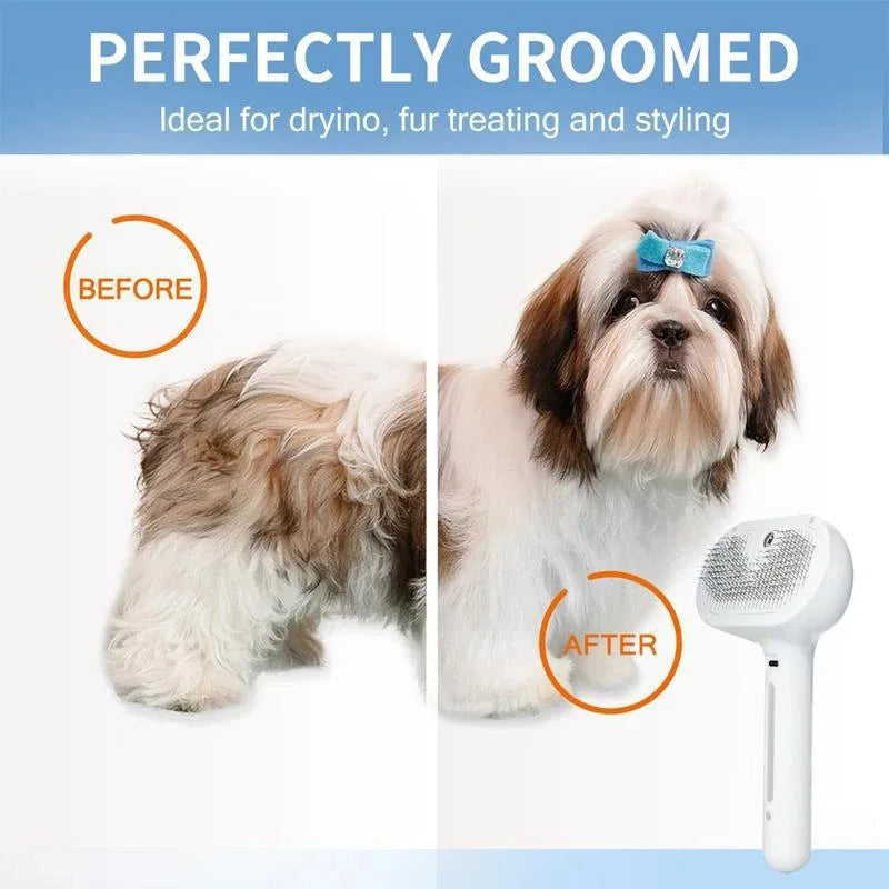 Cat Dog Comb Pet Steam Massage Brush Safe Round Head Soft