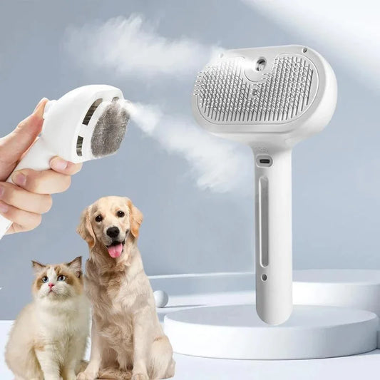 Cat Dog Comb Pet Steam Massage Brush Safe Round Head Soft
