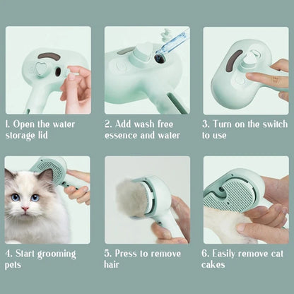 Cat Dog Comb Pet Steam Massage Brush Safe Round Head Soft