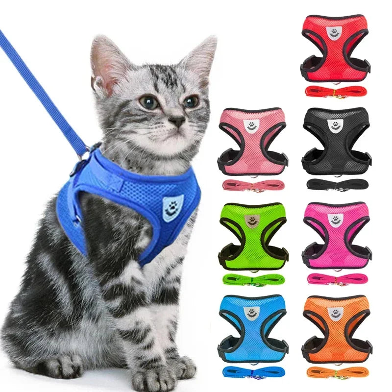 Cat Harness Vest Walking Lead Leash For Puppy Dogs