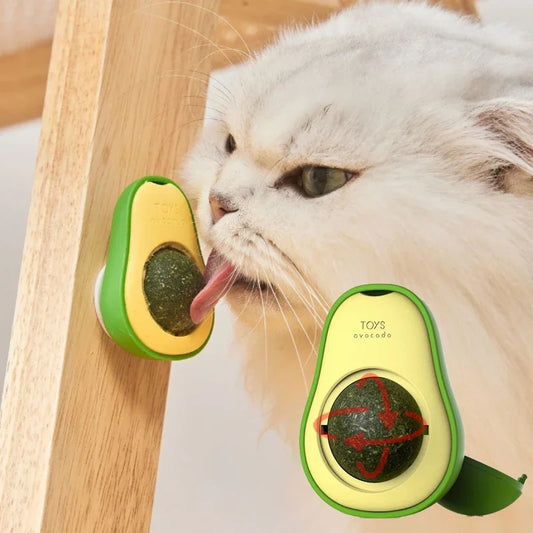 Natural Catnip Healthy Rotatable Wall Stick-on Ball Cats Teeth