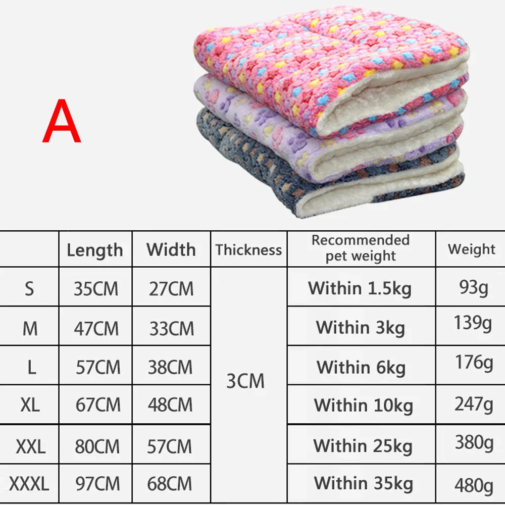 Flannel Pet Mat Dog Bed Cat Bed Thicken Sleeping Mat Dog Blanket