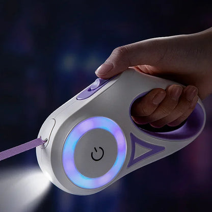 LED Luminous Dog Leash Automatic Retractable Leash for Medium