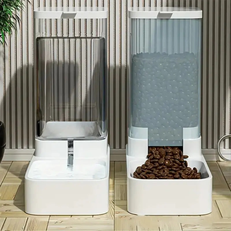 Automatic Dog Feeder/Water Dispenser, Plastic Gravity Dog Food