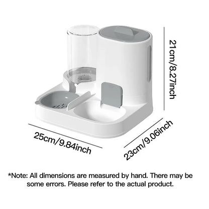 Automatic Gravity-Fed Cat Water Dispenser & Feeder - Spill-Proof